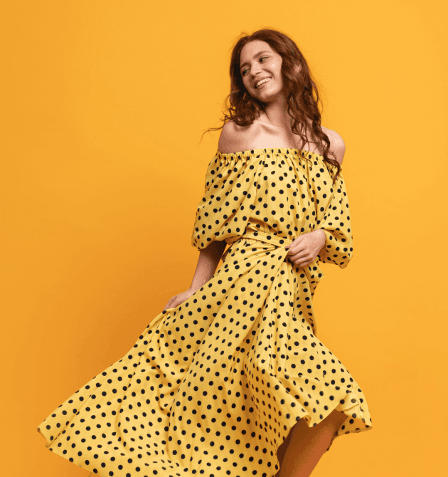 Yellow Floral One Shoulder Chiffon Dress